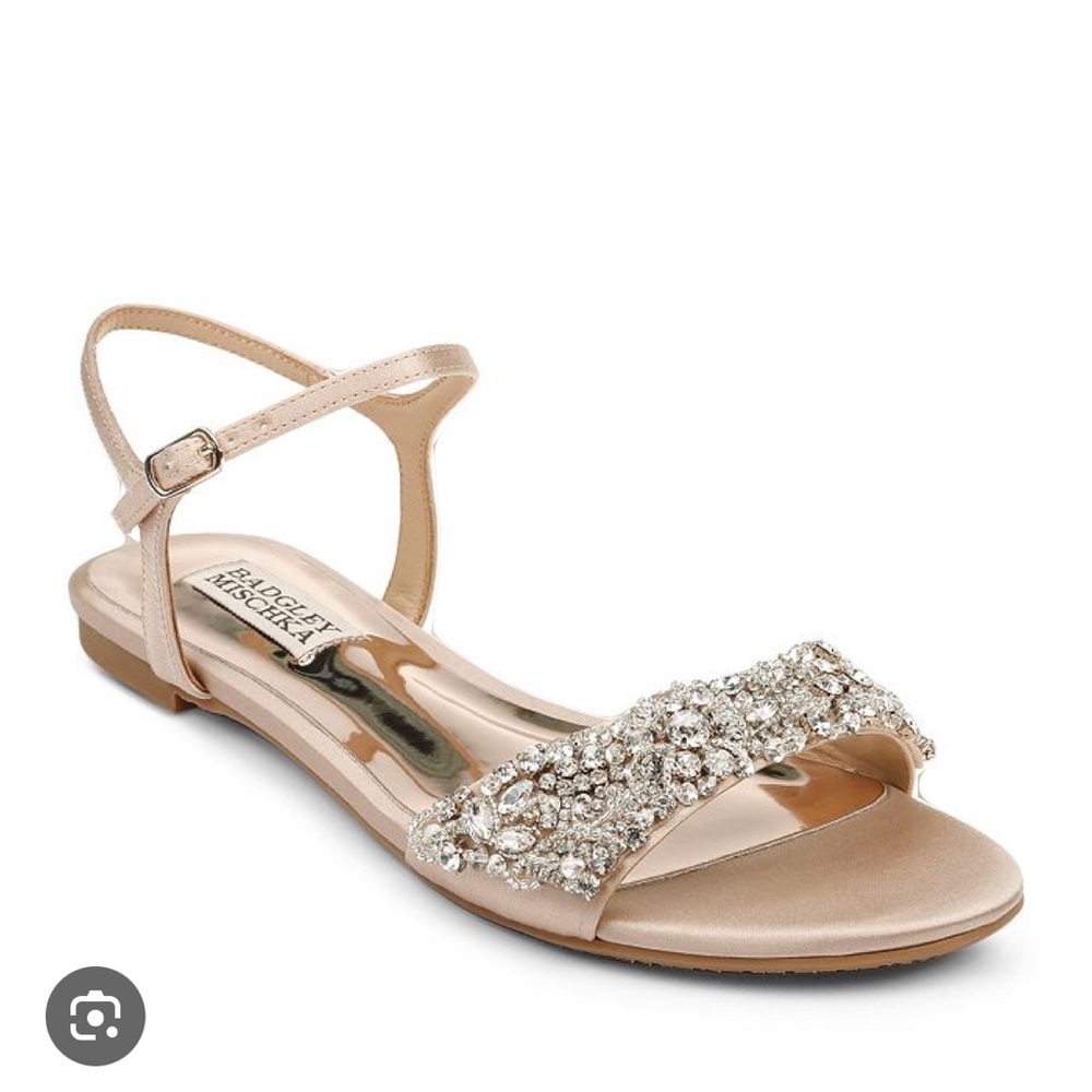 Badgley Mischka Gold Embellished Sandals